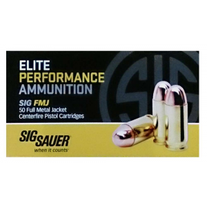 Sig Sauer E45BA350 Elite Ball  45 ACP 230 gr Full Metal Jacket (FMJ) 50 Bx/ 20 Cs