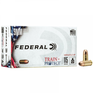 Federal TP9VHP1 Train + Protect 9mm Luger 115 gr Versatile Hollow Point 50 Bx/ 10 Cs