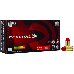 Federal AE40SJAP1 Syntech Action Pistol 40 S&W 205 gr Total Syntech Jacket Flat Nose (TSJFN) 50 Bx/ 20 Cs