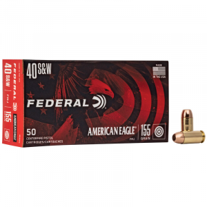 Federal AE40R2 American Eagle  40 S&W 155 gr Full Metal Jacket Flat Nose (FMJ) 50 Box