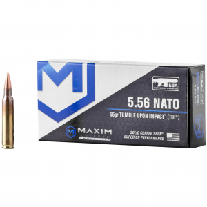 Maxim Defense 5.56mm NATO 55 Grain TUI SBA 20 Round Box