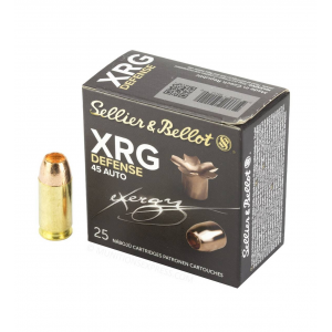 Sellier & Bellot XRG Defense .45 ACP 165gr Solid Copper Hollow Point Lead-Free 25rd BOX