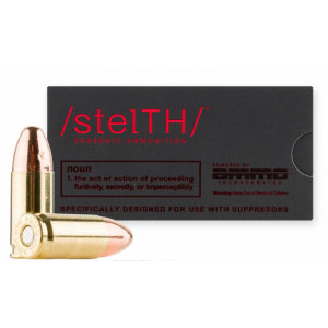 AMMO INC STELTH 9MM 165GR TOTAL METAL COATING SUBSONIC AMMUNITION 50RD BOX