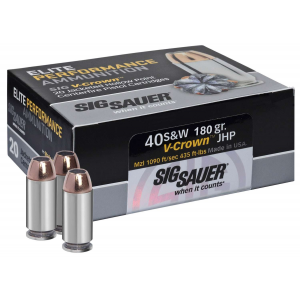 Sig Sauer E40SW220 Elite V-Crown  40 S&W 180 gr Jacketed Hollow Point (JHP) 20 Bx/ 10 Cs