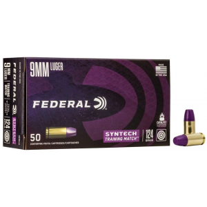 Federal AE9SJ4 American Eagle Training Match 9mm Luger 124 gr Total Syntech Jacket Flat Nose (TSJFN) 50 Bx/ 10 Cs