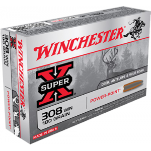 Winchester Ammo X3086 Super-X  308 Win 180 gr Power-Point (PP) 20 Bx/ 10 Cs