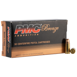 PMC 9B Bronze  9mm Luger 115 gr Jacketed Hollow Point (JHP) 50 Bx/ 20 Cs