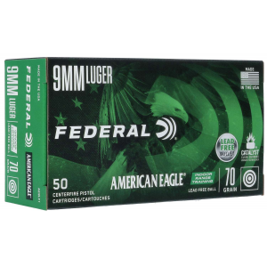 Federal AE9LF1 American Eagle 9mm Luger 70 gr 50 Bx/ 10 Cs