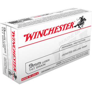 Winchester Ammo USA9JHP USA  9mm Luger 115 gr Jacketed Hollow Point (JHP) 50 Bx/ 10 Cs