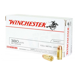 Winchester Ammo Q4206 USA  380 ACP 95 gr Full Metal Jacket (FMJ) 50 Bx/ 10 Cs