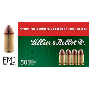 Sellier & Bellot SB380A Handgun  380 ACP 92 gr Full Metal Jacket (FMJ) 50 Bx/ 20 Cs