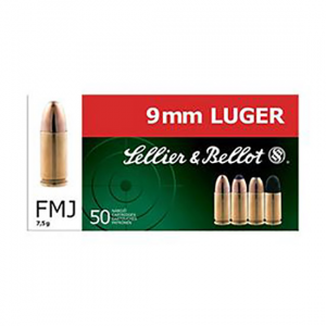 Sellier & Belloit 9MM LUGER 124GR FMJ Centerfire Pistol Ammunition 50rd BOX