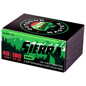 Sierra Outdoor Master 40 S&W 180 Gr JHP Sport Master 20rd Box