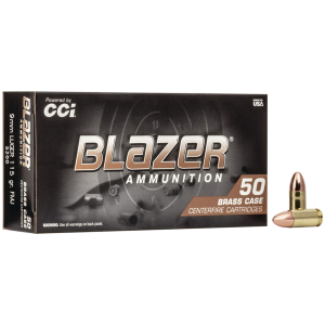 CCI 5200 Blazer Brass 9mm Luger 115 gr Full Metal Jacket (FMJ) 50 Bx/ 20 Cs