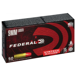 Federal AE9SJ1 Syntech Range 9mm Luger 115 gr Total Syntech Jacket Flat Nose (TSJFN) 50 Bx/ 10 Cs