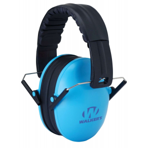 Walkers GWPFKDMBL Passive Baby & Kids Folding Polymer 22 dB Over the Head Blue Ear Cups w/Black Band