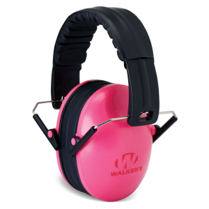 Walkers GWPFKDMPK Passive Baby & Kids Folding Polymer 22 dB Over the Head Pink Ear Cups w/Black Band