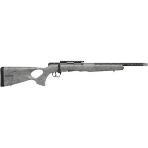 Savage Arms B22 Timberlite Bolt Action Rifle 22 Long Rifle 18" Carbon Fiber Threaded Barrel Black Frame Black/Gray Spiderweb Thumbhole Stock