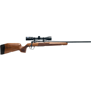 Savage Arms AXIS 2 XP Hardwood Bolt Action Rifle 22-250 Remington 22" Matte Barrel Left Hand Matte Frame Brown Stock With Scope