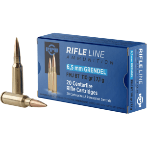 PPU 6.5 Grendel Ammo 110 Grain Full Metal Jacket Box of 20