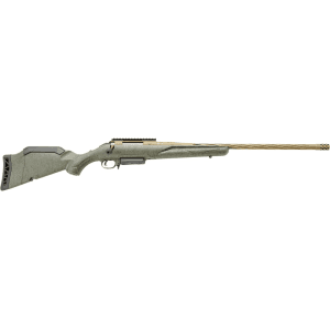 Ruger American Predator Gen II Bolt Action Rifle 6mm Advanced Rifle Cartridge (6mm ARC) 22" Fluted Burnt Bronze Cerakote Threaded Barrel Burnt Bronze Frame Green Splatter Raised Comb Stock