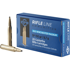 PPU 300 Winchester Magnum Ammo 150 Grain Jacketed Soft Point Box of 20