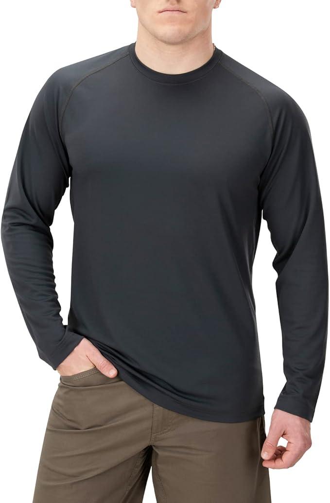 Vertx Mens Long Sleeve Tactical T Shirt, Athletic Workout Hunting Hiking Sport, Pull On Longline Style, Semi Compression Fit 