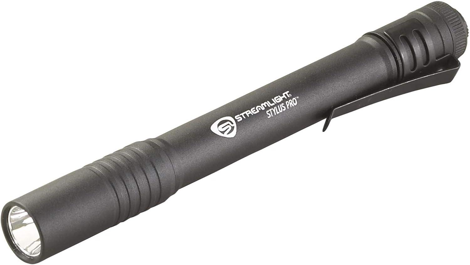 Streamlight 66118 Stylus Pro 100-Lumen Penlight with 2 AAA Alkaline Batteries, Black