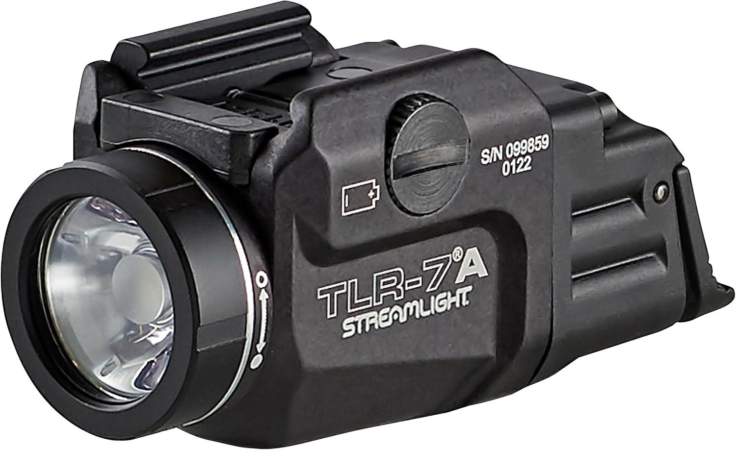 Streamlight 69424 TLR-7A Flex 500-Lumen Low-Profile Rail-Mounted Tactical Light, Includes High Switch Mounted on Light Plus Low Switch in Package, Battery and Key kit, Box, Black