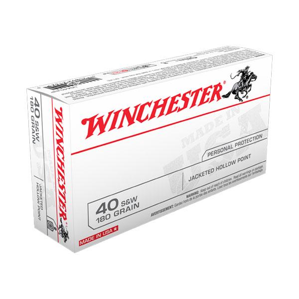 Winchester USA 40 S&W 180gr JHP Ammunition, 50 Round Box - USA40JHP by Winchester - Product Image
