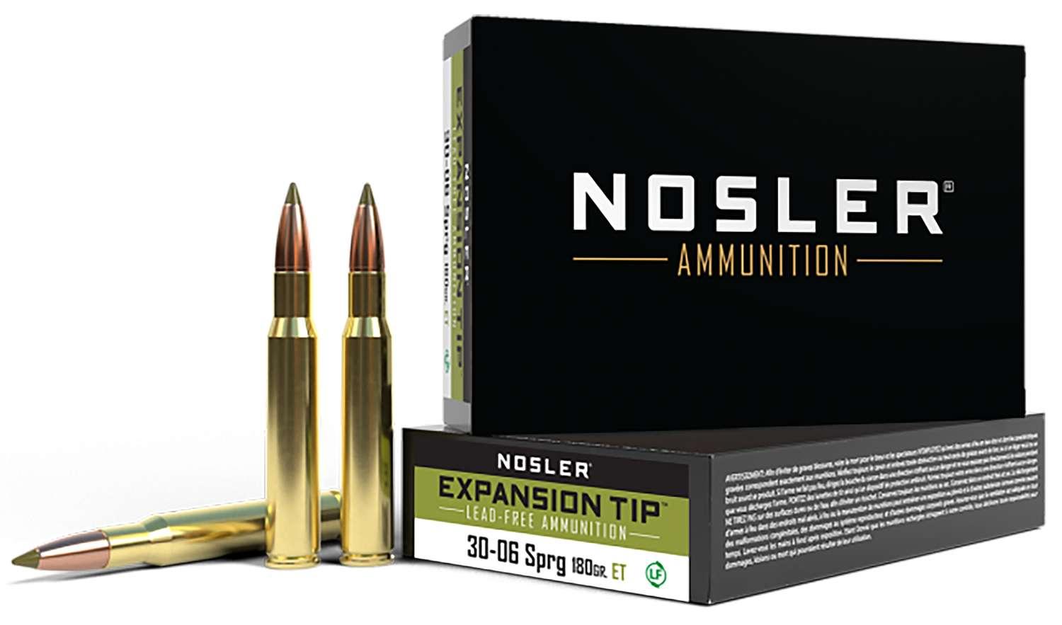 Nosler 30-06 Springfield 180 grain E-Tip Lead Free Rifle Ammo, 20/Box - 40037 by Nosler - Product Image