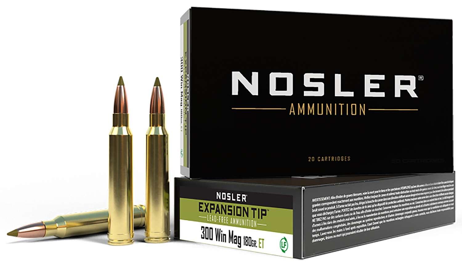 Nosler 300 Win Mag 180 grain E-Tip Lead-Free Rifle Ammo, 20/Box - 40038 by Nosler - Product Image
