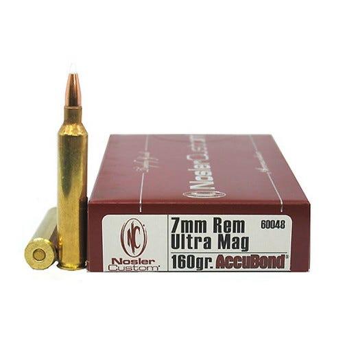 Nosler Trophy Grade 7mm RUM 160 grain AccuBond Rifle Ammo, 20/Box - 60048 by Nosler - Product Image