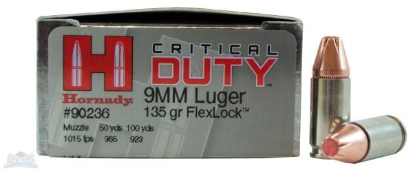 Hornady 9mm 135gr FlexLock Critical Duty Ammunition 25rds - 90236 by Hornady - Product Image