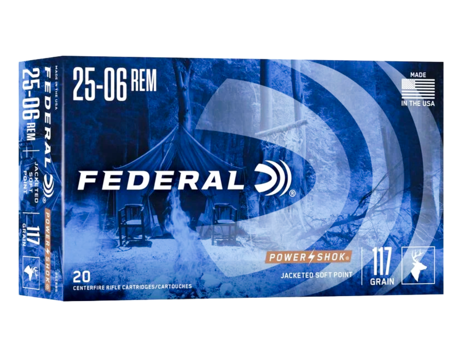Federal 25-06 117gr SP Power-Shok Ammunition 20rds -2506BS by Federal - Product Image