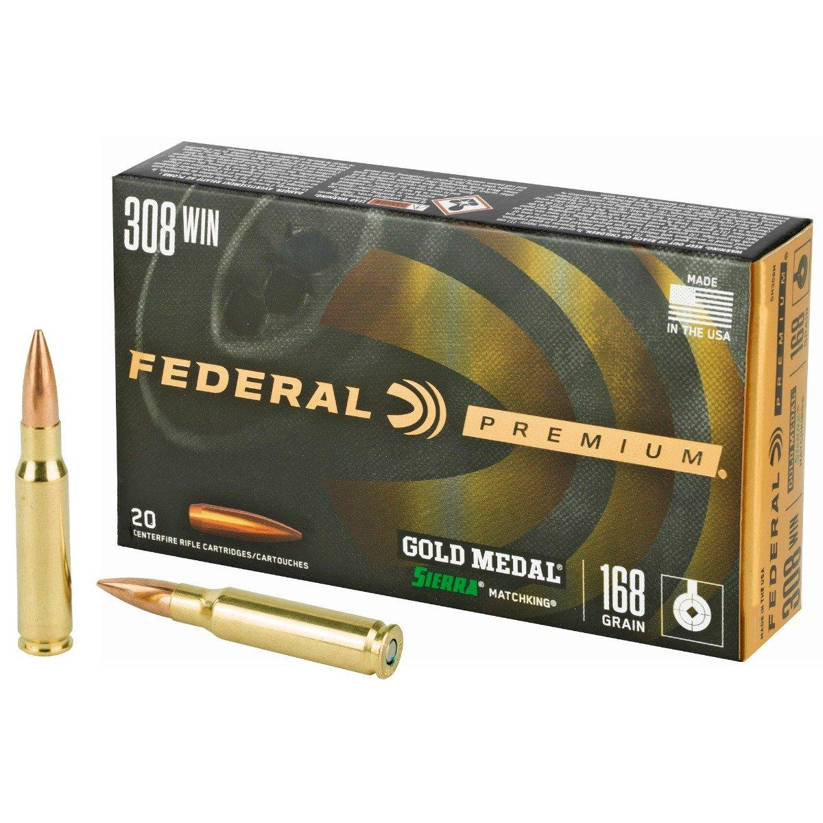Federal 308 168gr Sierra MatchKing BTHP Gold Medal Ammunition 20rds - GM308M by Federal - Product Image