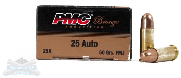PMC Bronze 25 Auto/ACP 50gr FMJ Ammunition 50rds - 25A by Pmc - Product Image