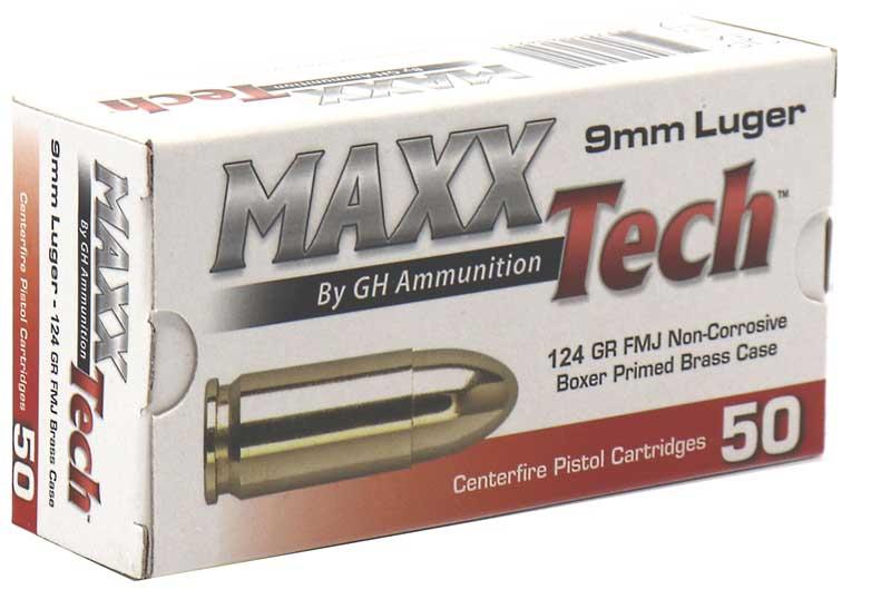 Maxxtech 124gr FMJ 9mm Brass Cased Ammunition 50 Rounds - PTGB9124B by Tula - Product Image