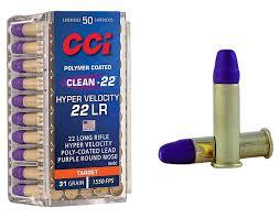 CCI Clean-22 Hyper Velocity .22LR 31 gr Ammo LN Purple - 50rds - 954CC by Cci - Product Image