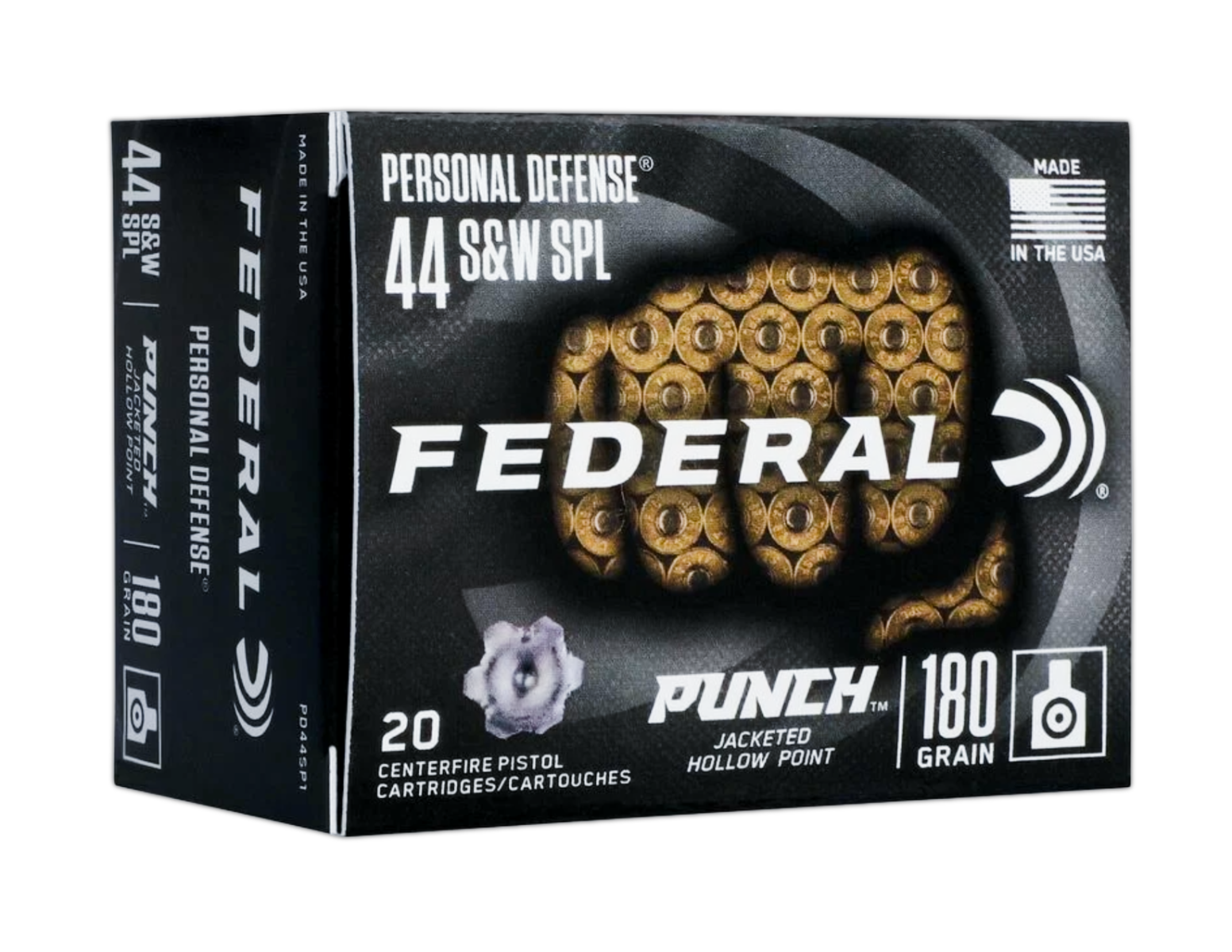 Federal Punch Personal Defense.44 Special 180 gr JHP Ammo, 20rds - PD44SP1 by Federal - Product Image