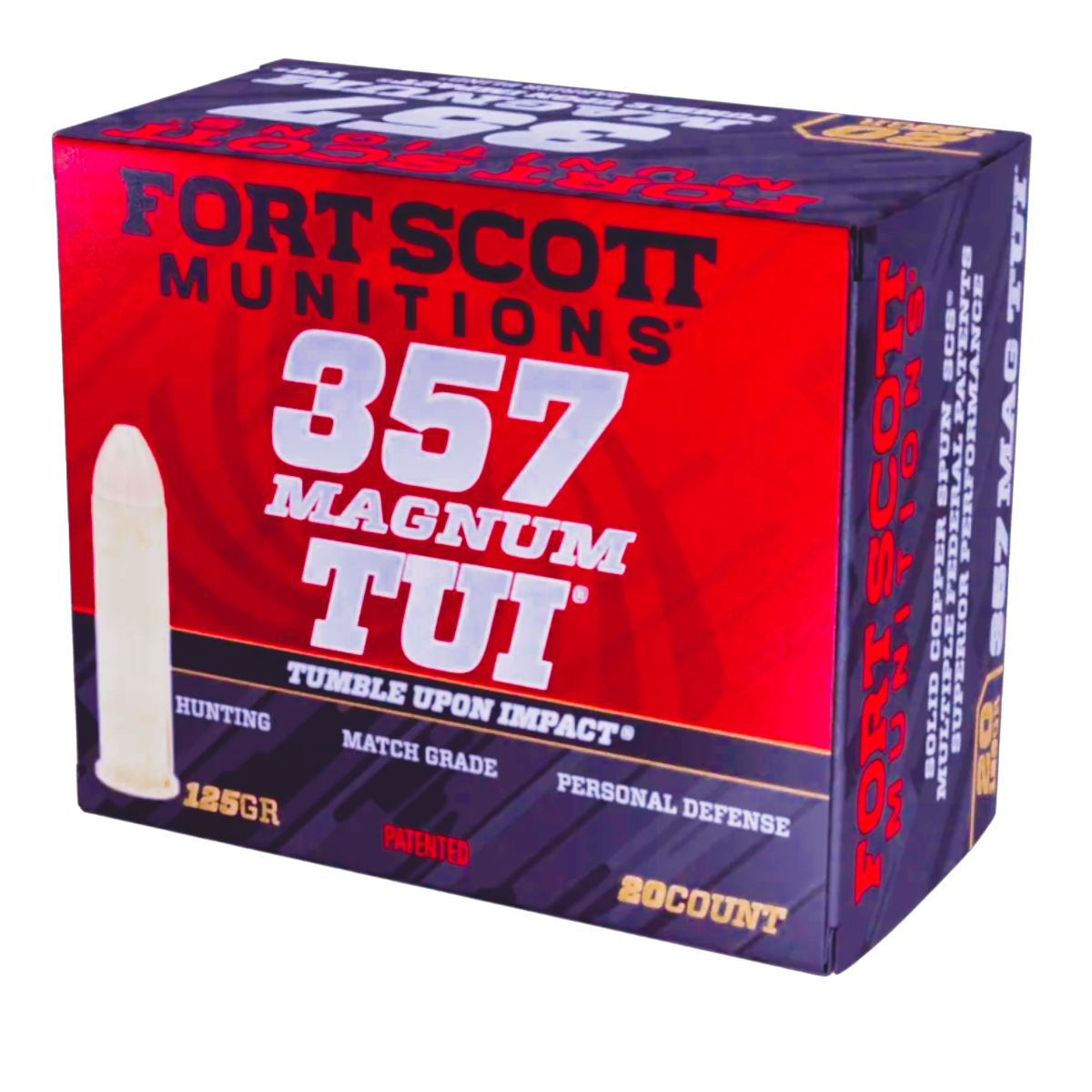 Fort Scott Self Defense Tumble Upon Impact .357 Magnum 125 gr SCS Ammo, 20rds - 357MAG125SCV by Fort Scott Munitions - Product Image
