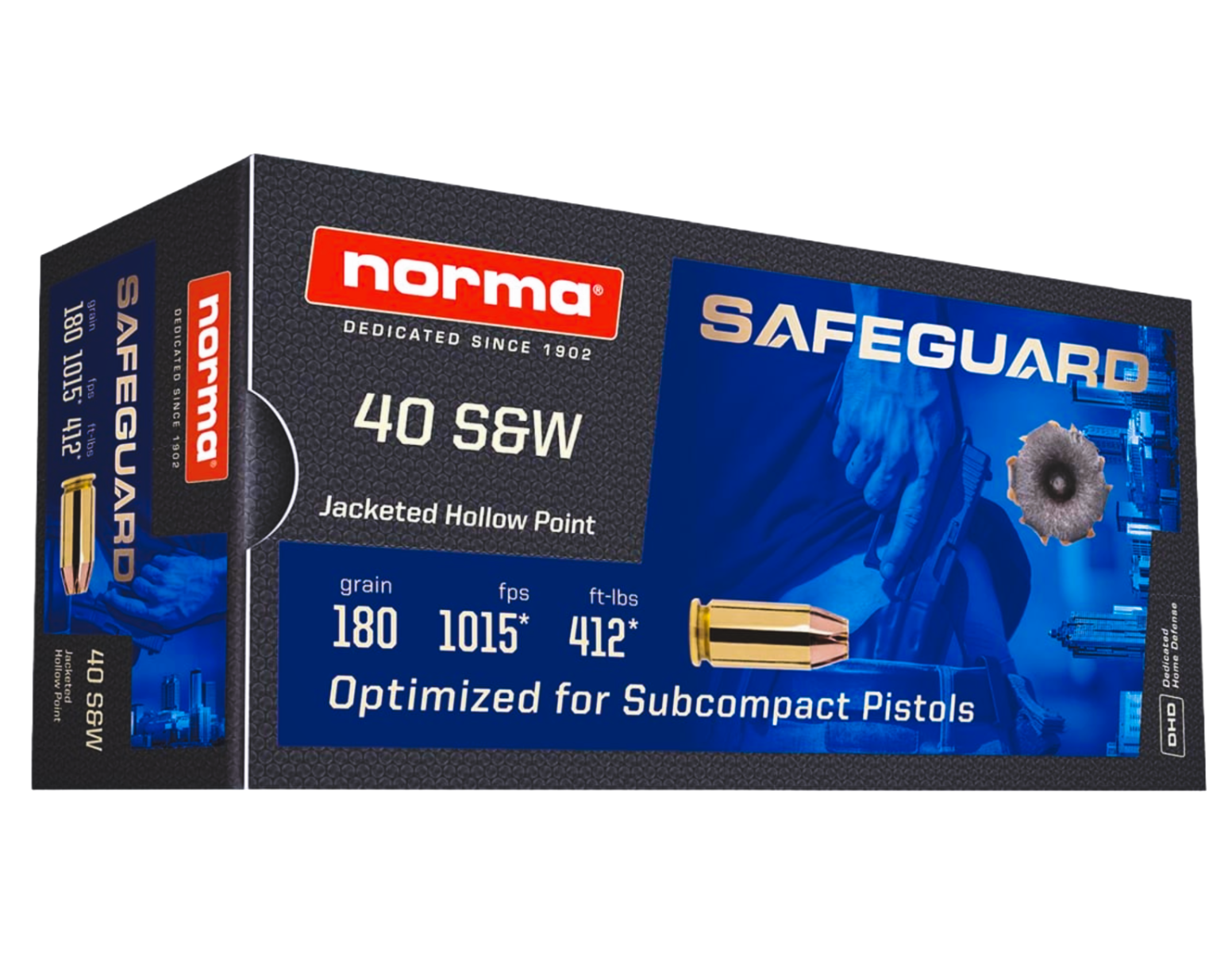 Norma Safeguard .40 S&W 180 gr JHP Ammo, 50rds - 801407727 by Norma - Product Image
