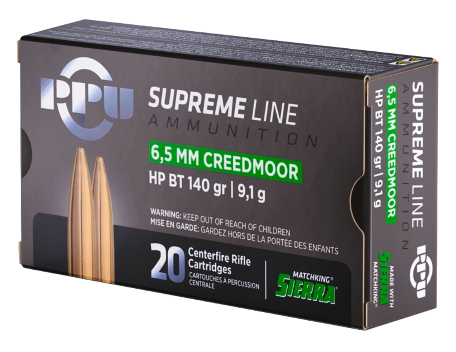 PPU USA Supreme Line 6.5 Creedmoor 140 gr BTHP 20rds Rifle Ammo for Superior Accuracy - PPMK65C by Prvi Partizan - Product Image