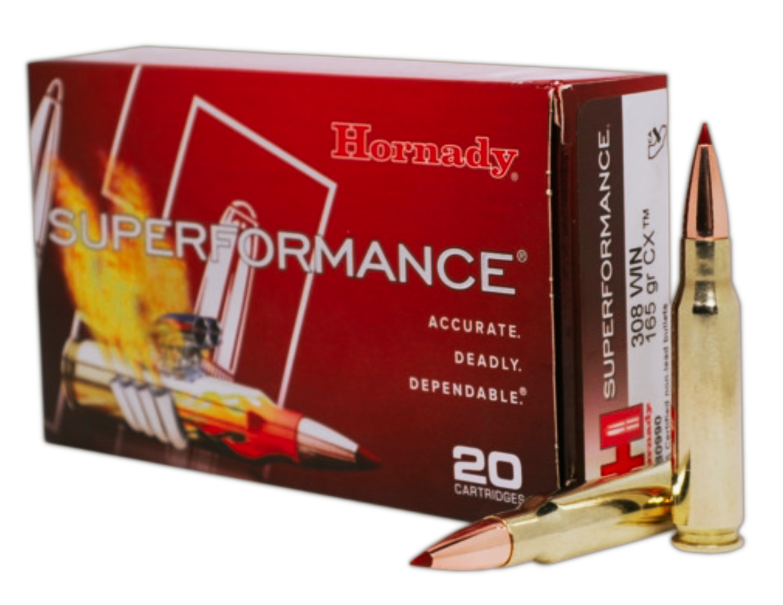 Hornady Superformance .308 Win 165 gr CX, 20rds by Hornady - Product Image
