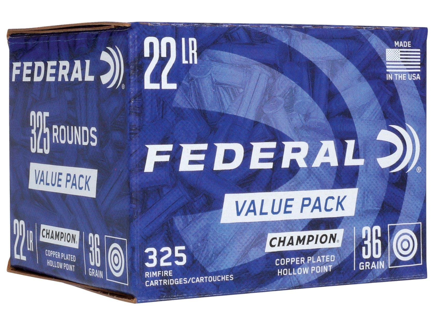 Federal Premium Champion 36 gr CPHP .22 LR 325 Rounds Ammunition - 725 by Federal - Product Image