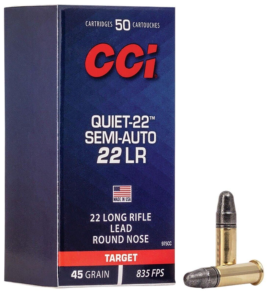 CCI Quiet-22 Semi-Auto .22LR 45 gr Lead Round Nose Ammo, 50/box - 975CC by Cci - Product Image