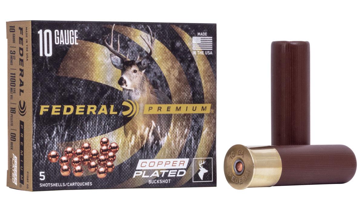 Federal Premium 10ga 3.5" 00 Buckshot Ammunition, 5rds - P108F 00 by Federal - Product Image