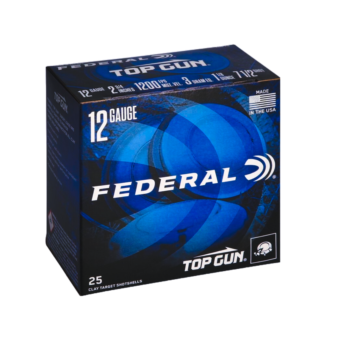 Federal Premium Top Gun 2.75" 1 1/8 oz 7.5 Shot 12 Gauge Ammunition 25 Rounds - TG12 7.5 by Federal - Product Image