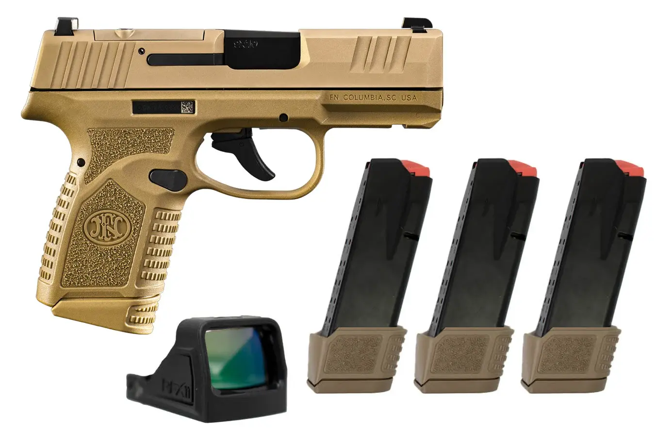  FN Reflex MRD 9mm Optic Ready Pistol w/ 4 Total Mags and Viridian Green Dot - $569 w Free Shipping