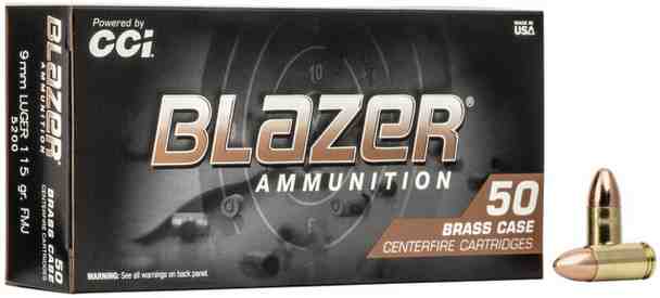 CCI 5200 Blazer Brass 9mm Luger 115 gr Full Metal Jacket 1,000 Rounds - $219 w Free Shipping